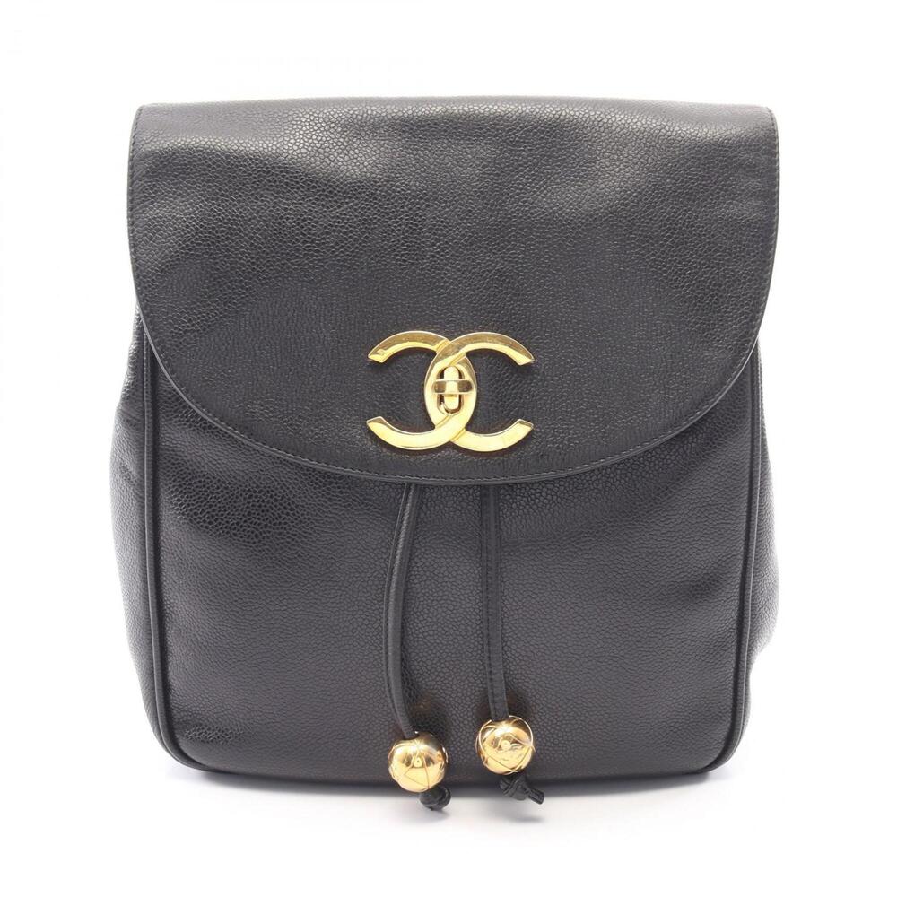 Chanel Coco Mark Backpack/Handbag, Caviar Leather (Grained Calfskin), Women's...